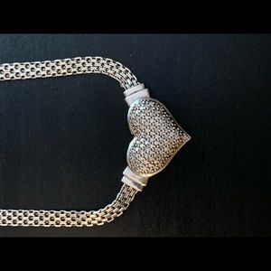 Sterling Silver Cubic Zirconia Heart Necklace